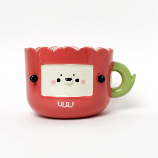 RED TULIP MUG #2 (seconds sale - not foodsafe)