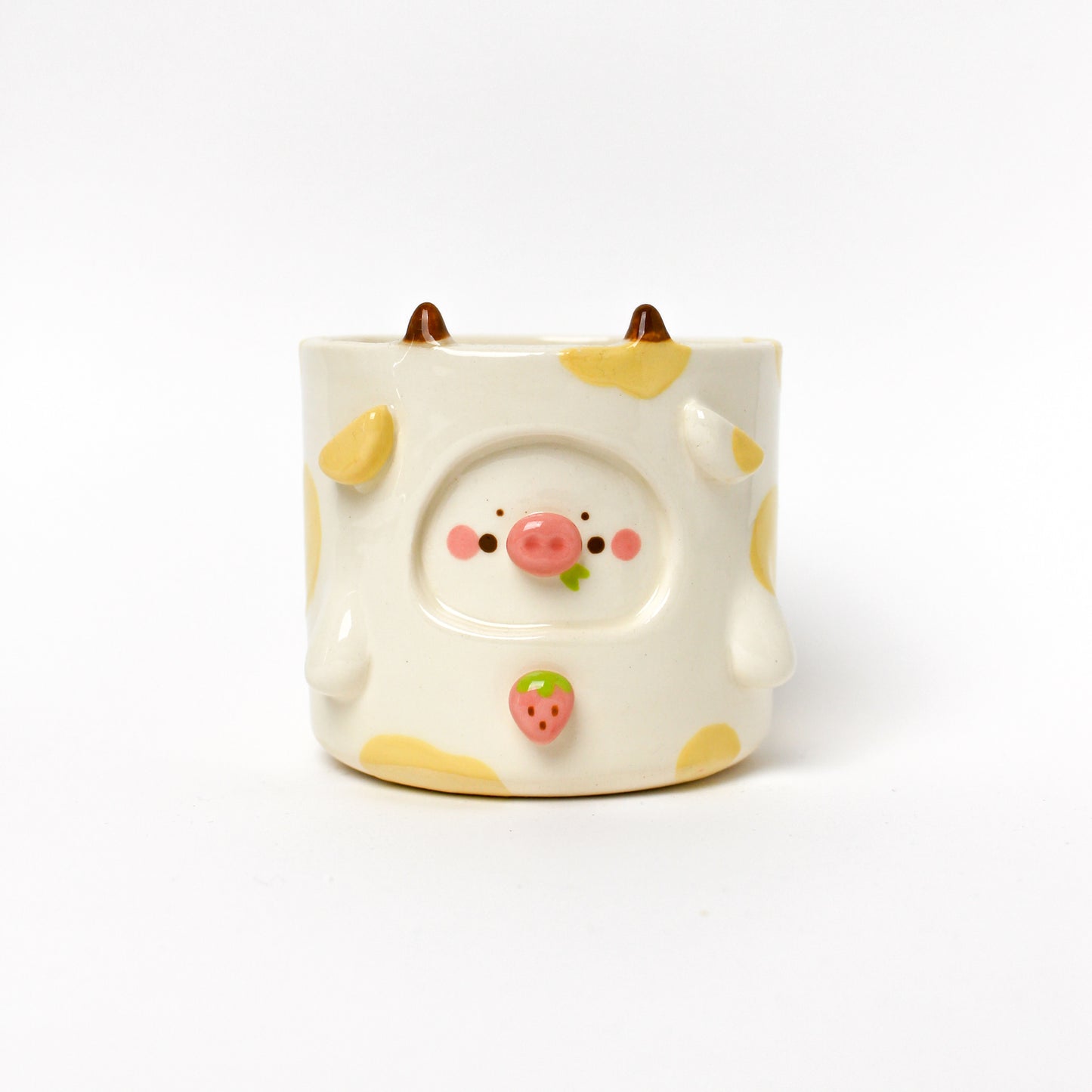 YELLOW COW POT (seconds sale - not foodsafe)