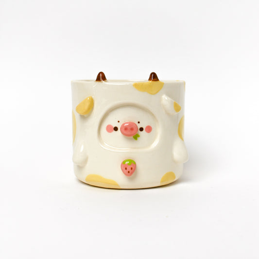 YELLOW COW POT (seconds sale - not foodsafe)