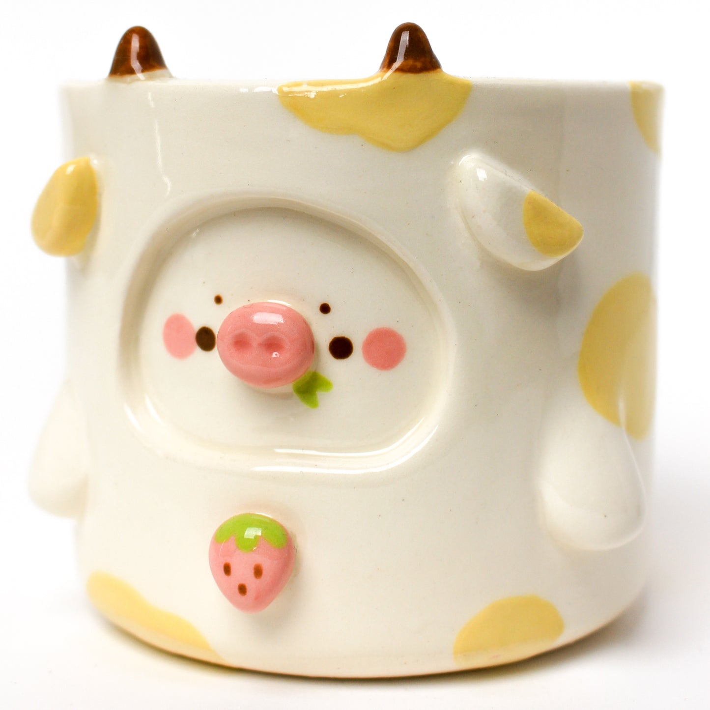 YELLOW COW POT (seconds sale - not foodsafe)