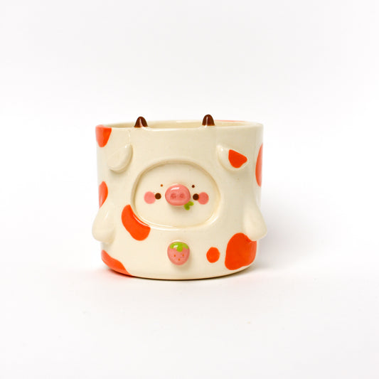 ORANGE COW POT (seconds sale - not foodsafe)