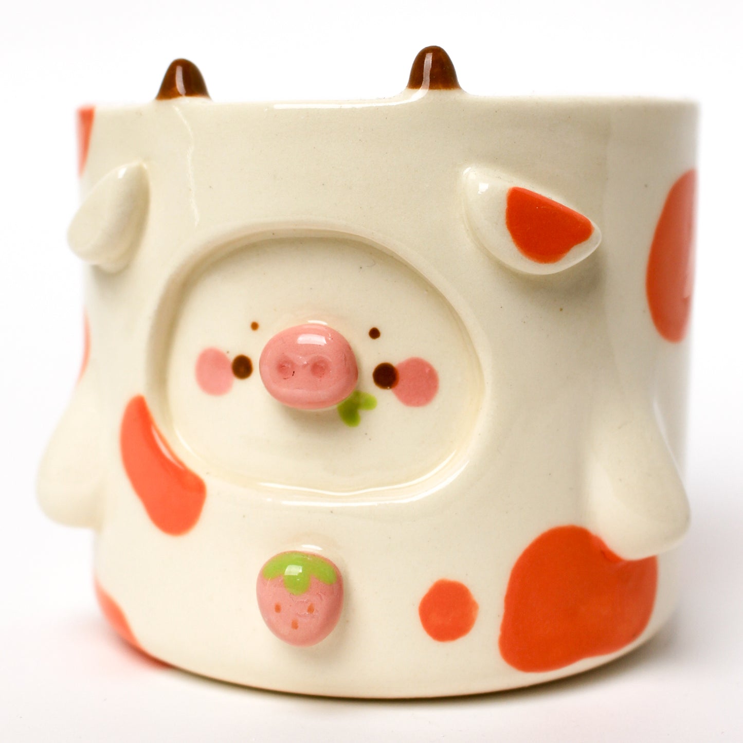 ORANGE COW POT (seconds sale - not foodsafe)