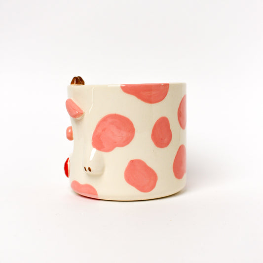 PINK COW POT (seconds sale - not foodsafe)