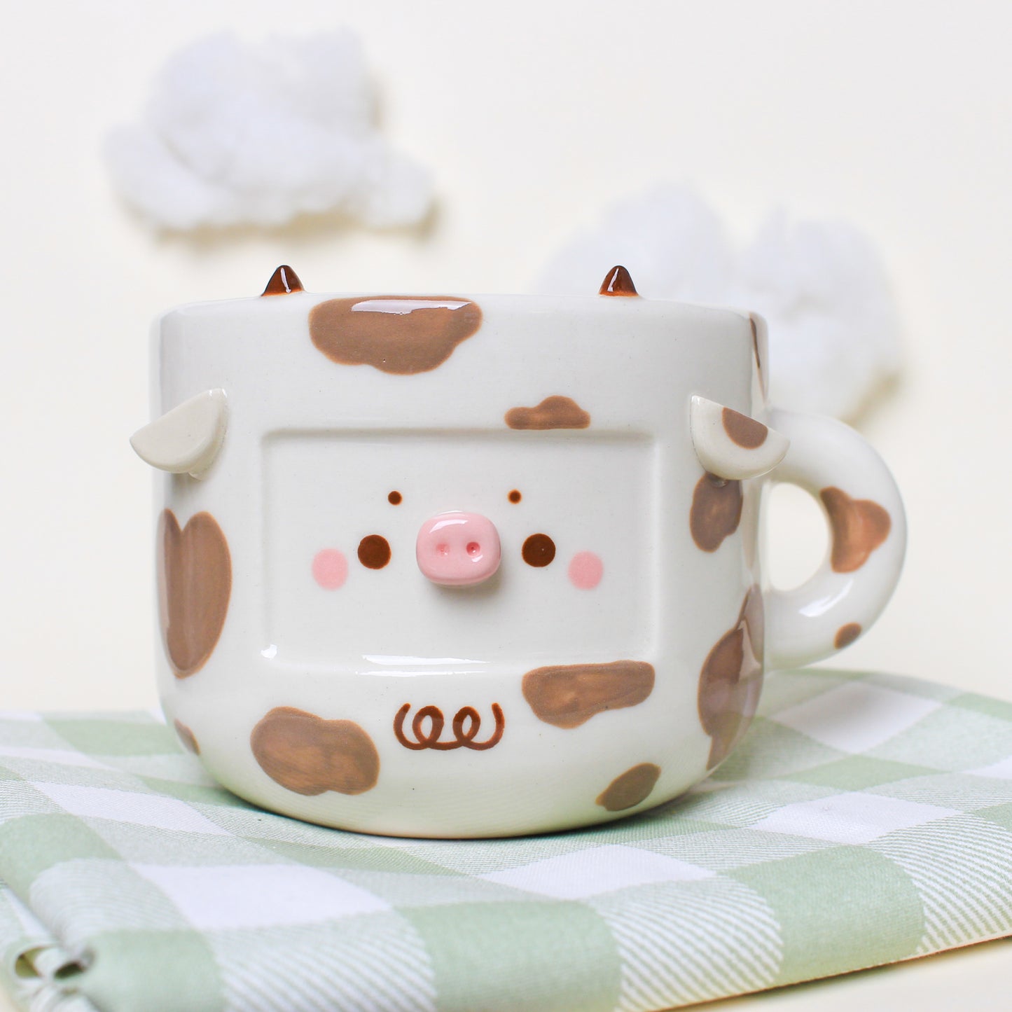 WALNUT COW MUG #26