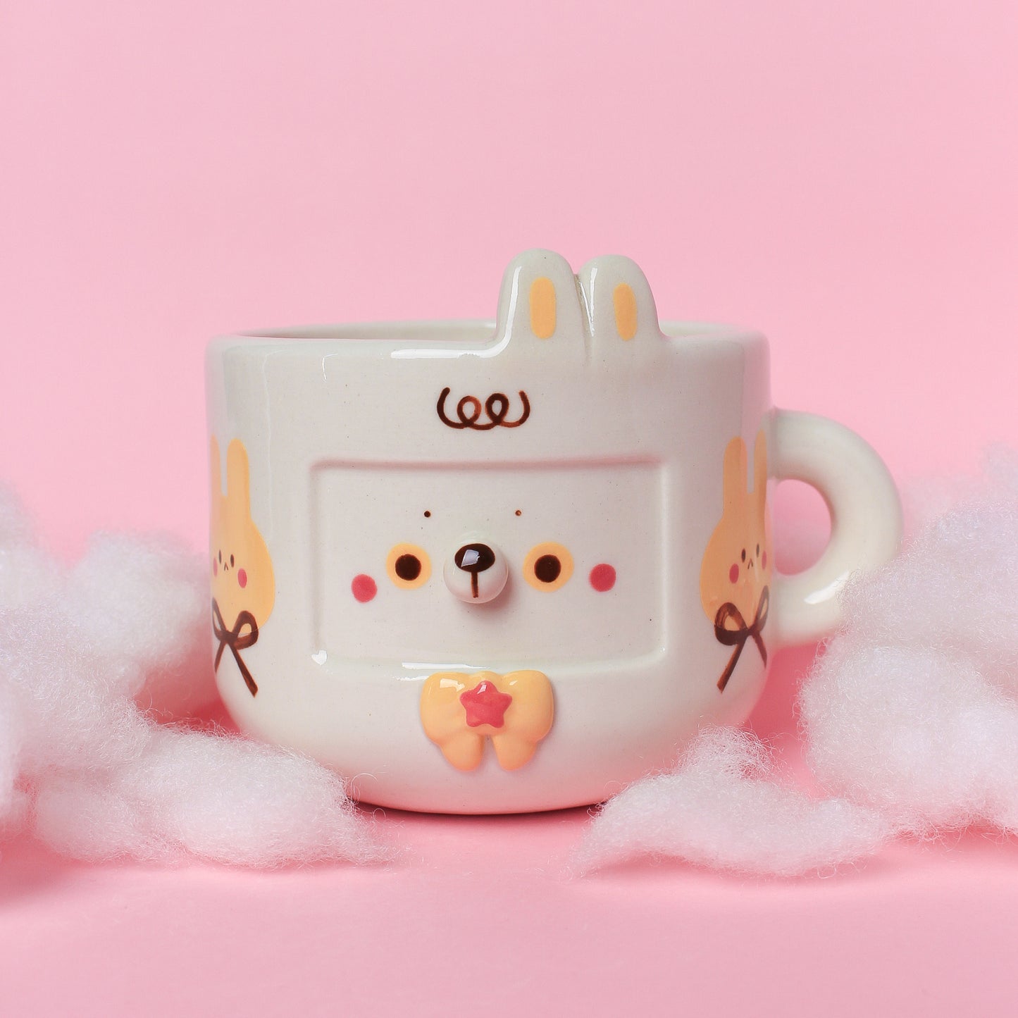 WHITE/YELLOW BUNNY MUG #35