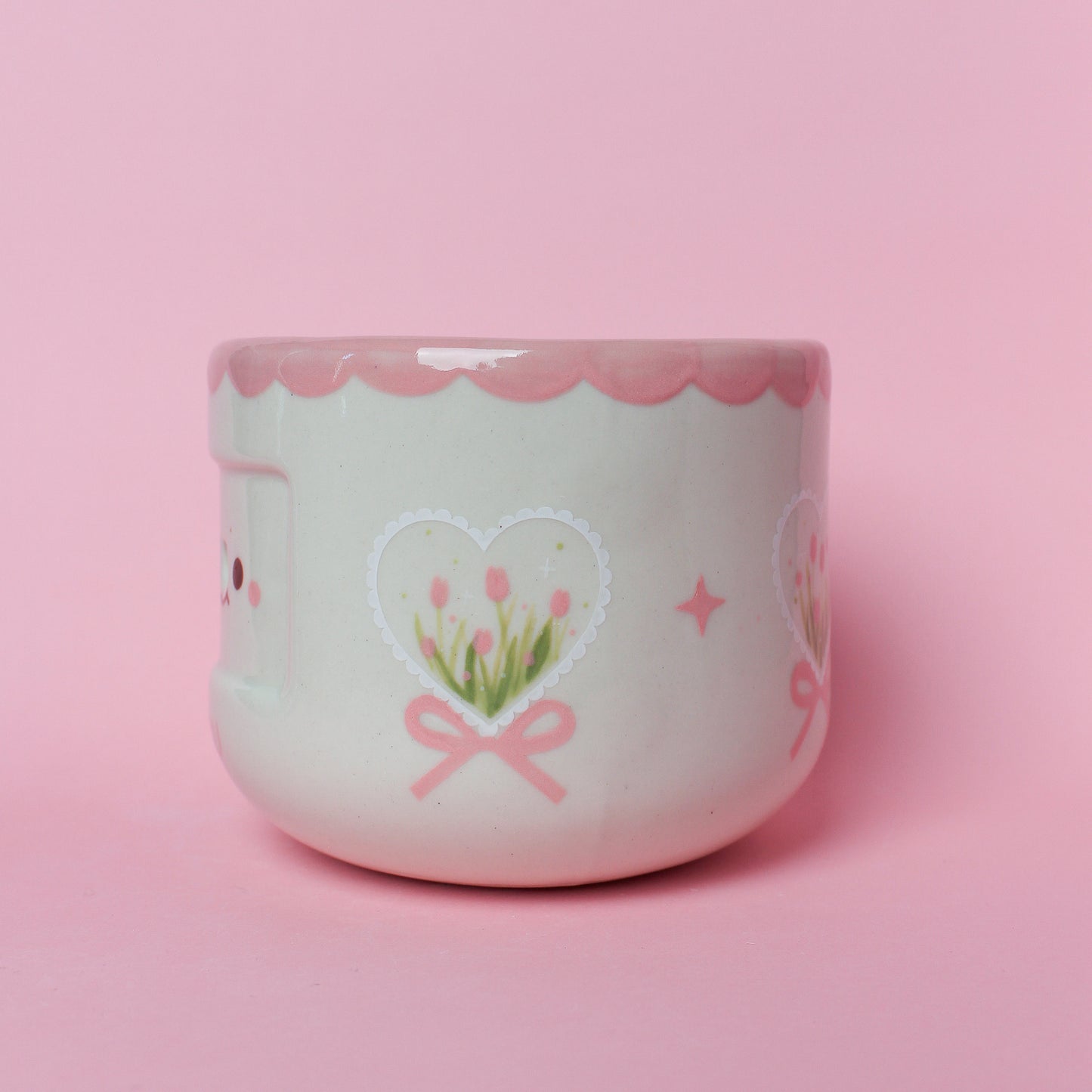 PINK FLOWER PLANTER/YARN BOWL #27