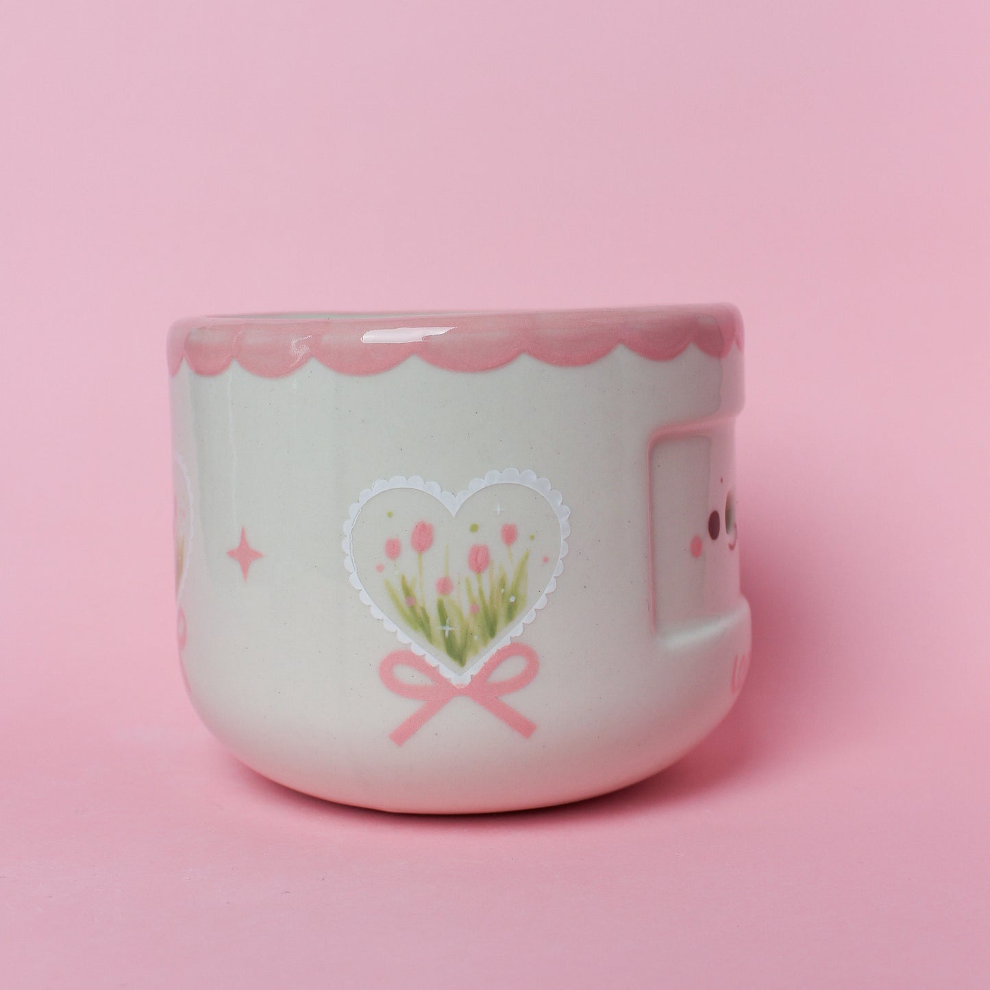 PINK FLOWER PLANTER/YARN BOWL #27