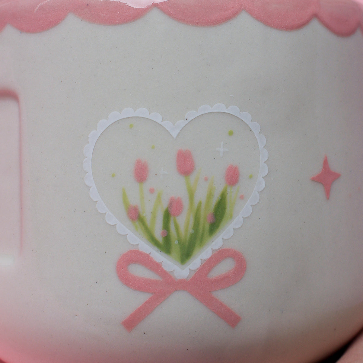 PINK FLOWER PLANTER/YARN BOWL #27