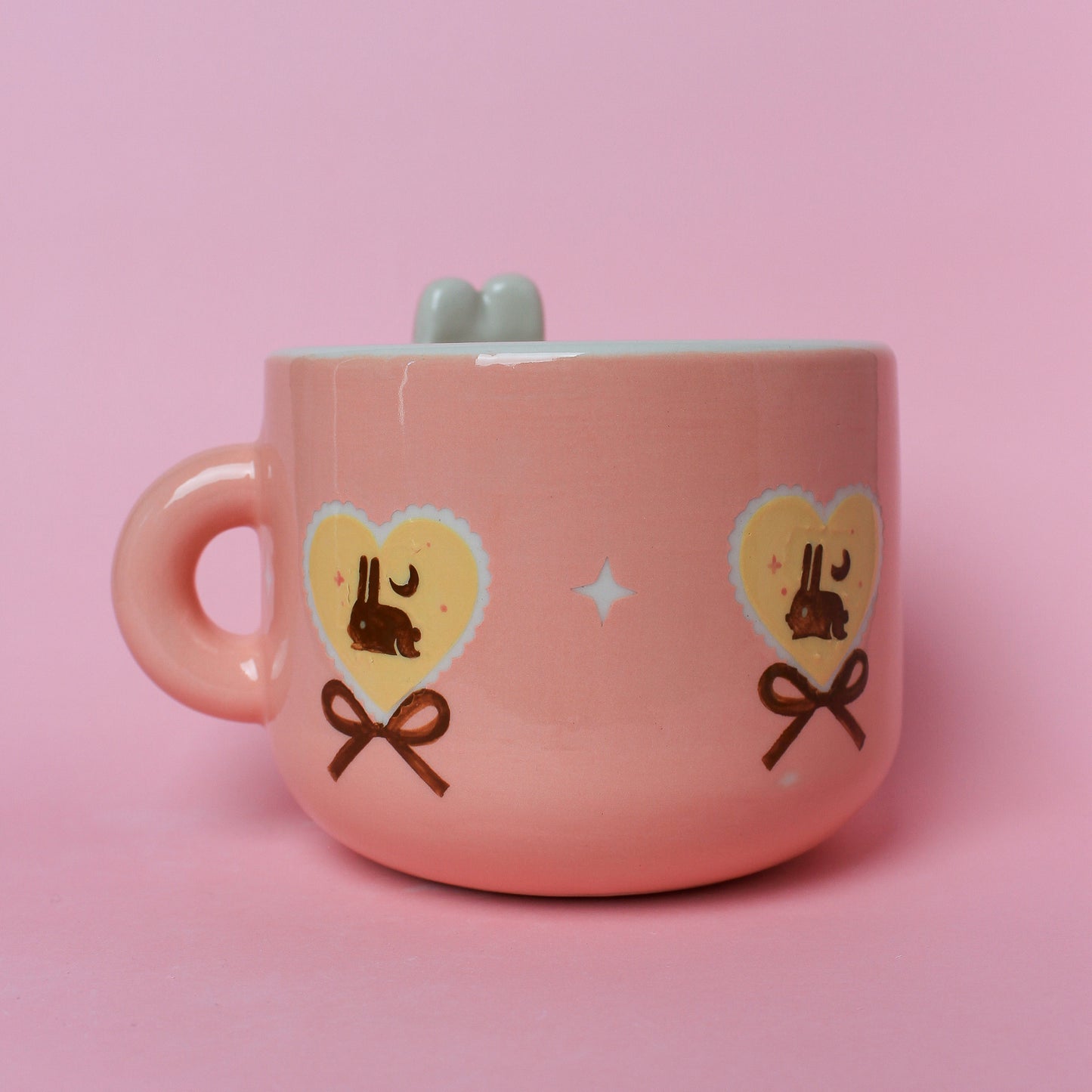 PINK HEART BUNNY MUG #31