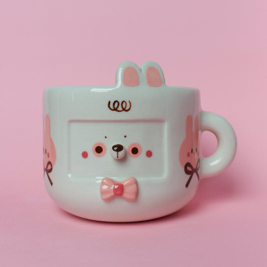 WHITE/PINK BUNNY MUG #34