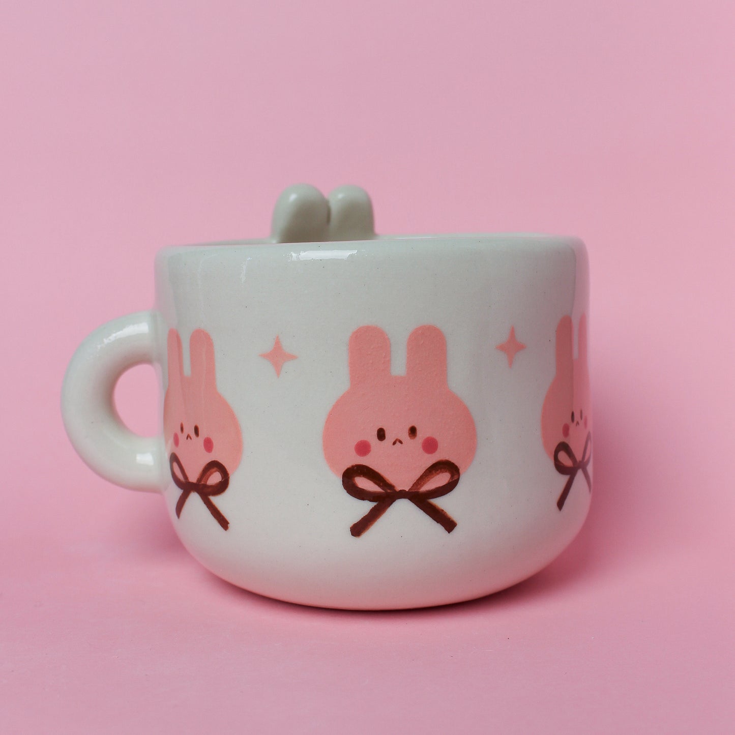 WHITE/PINK BUNNY MUG #34