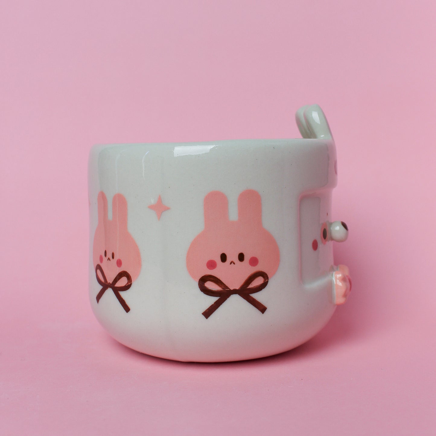 WHITE/PINK BUNNY MUG #34