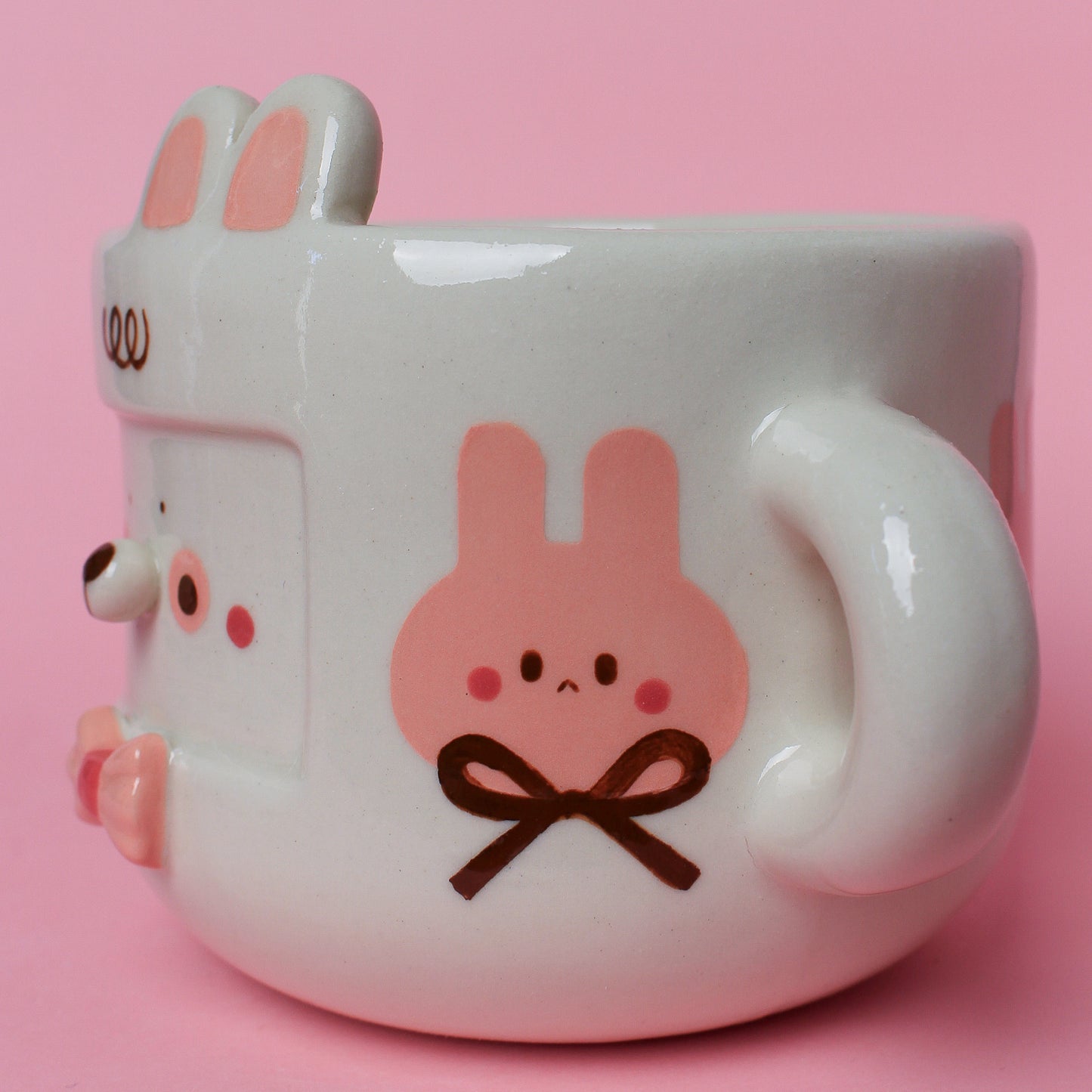 WHITE/PINK BUNNY MUG #34