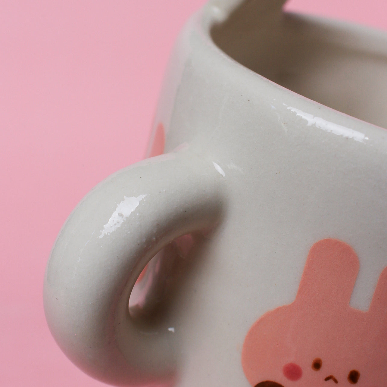 WHITE/PINK BUNNY MUG #34