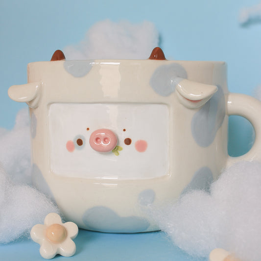 LIGHT BLUE COW MUG #9