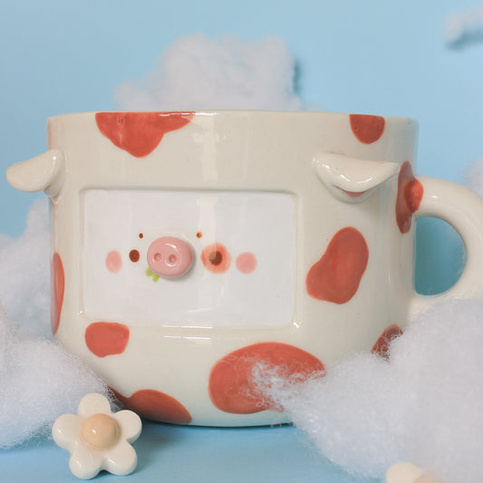 BRICK COW MUG #13