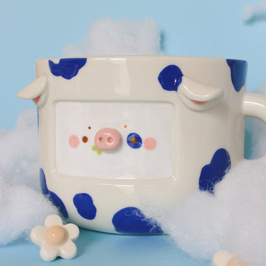 NAVY COW MUG #18