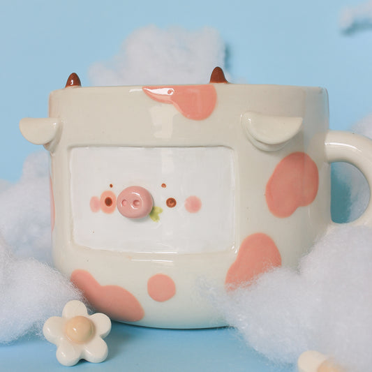 PEACH COW MUG #21